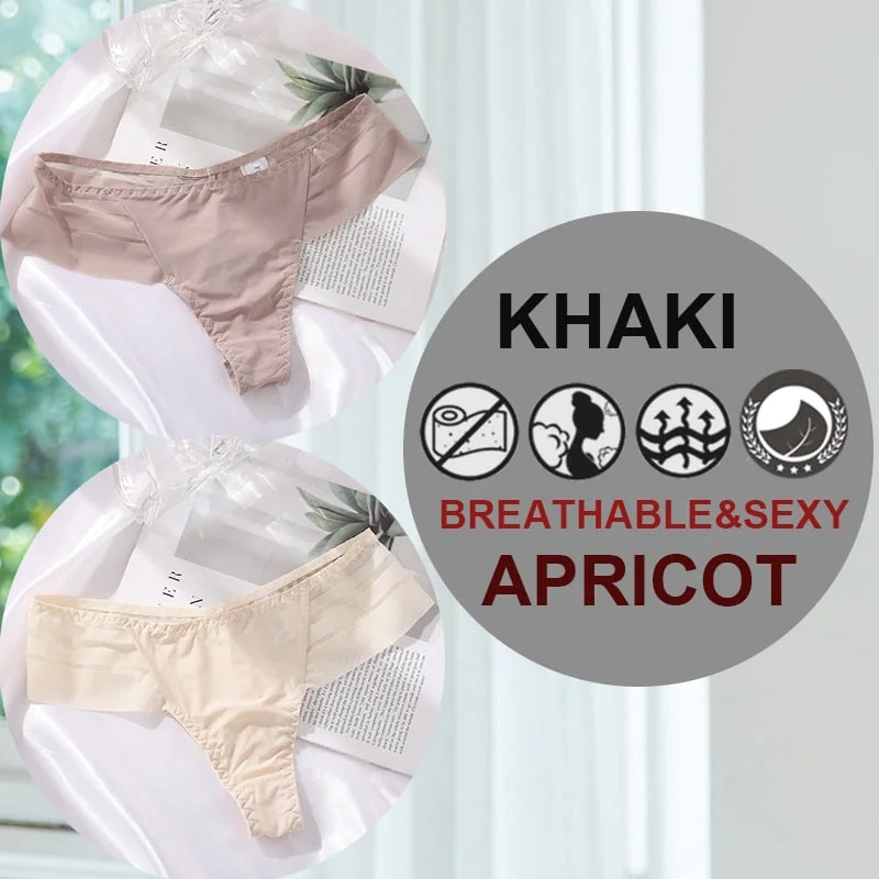 FINETOO 2PCS/Set M-XL G-string Women's Panties Sexy Perspective Seamless Panties Underwear Female See-Through Underpant Lingerie