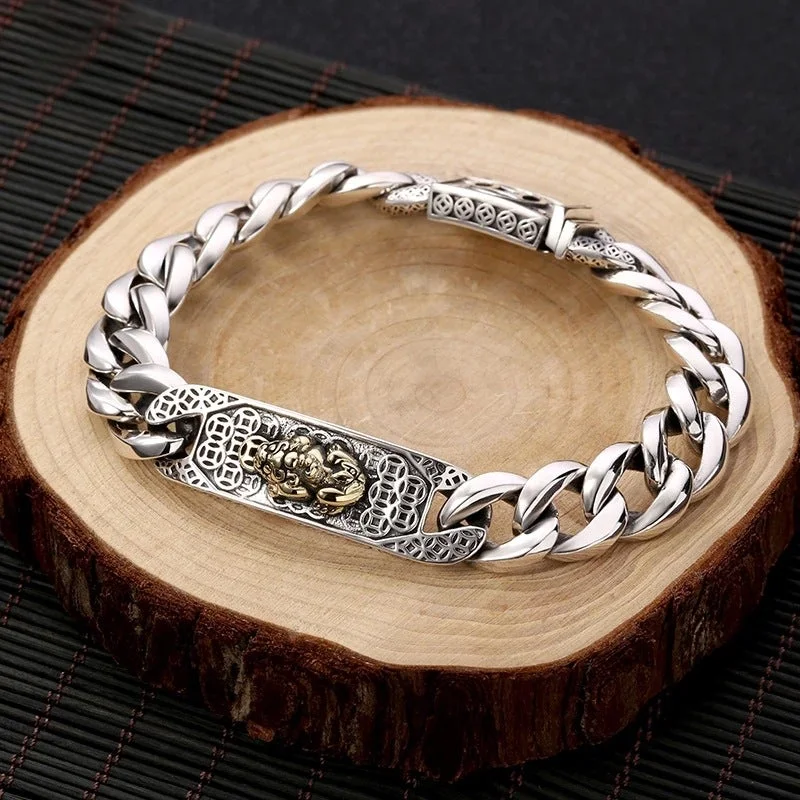 925 Silver Pixiu Men's Bracelet