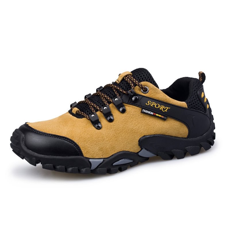 Men Breathable Suede Non-slip Lace Up Outdoor Hiking Sneaker / [viawink] /