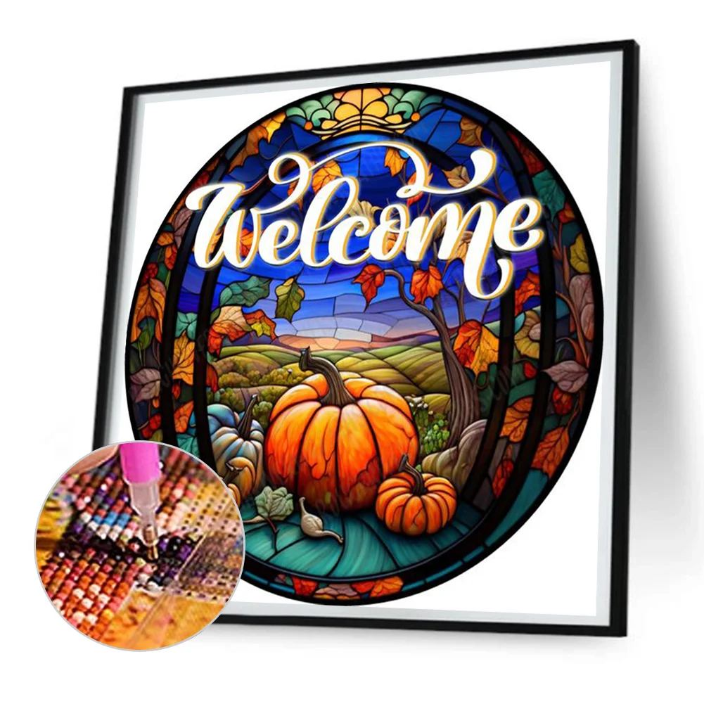 Diamond Painting - Full Round Drill - Fall Pumpkin(Canvas|30*30cm)