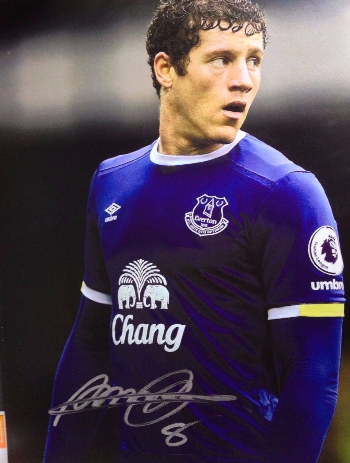 ROSS BARKLEY - EVERTON FOOTBALLER - EXTRA LARGE SIGNED COLOUR Photo Poster paintingGRAPH