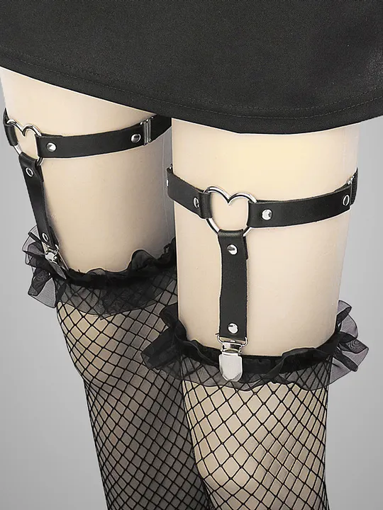 Gothic White Leather Wide Waist Belt Adjustable Punk Rave Costume Accessory Women main image 4