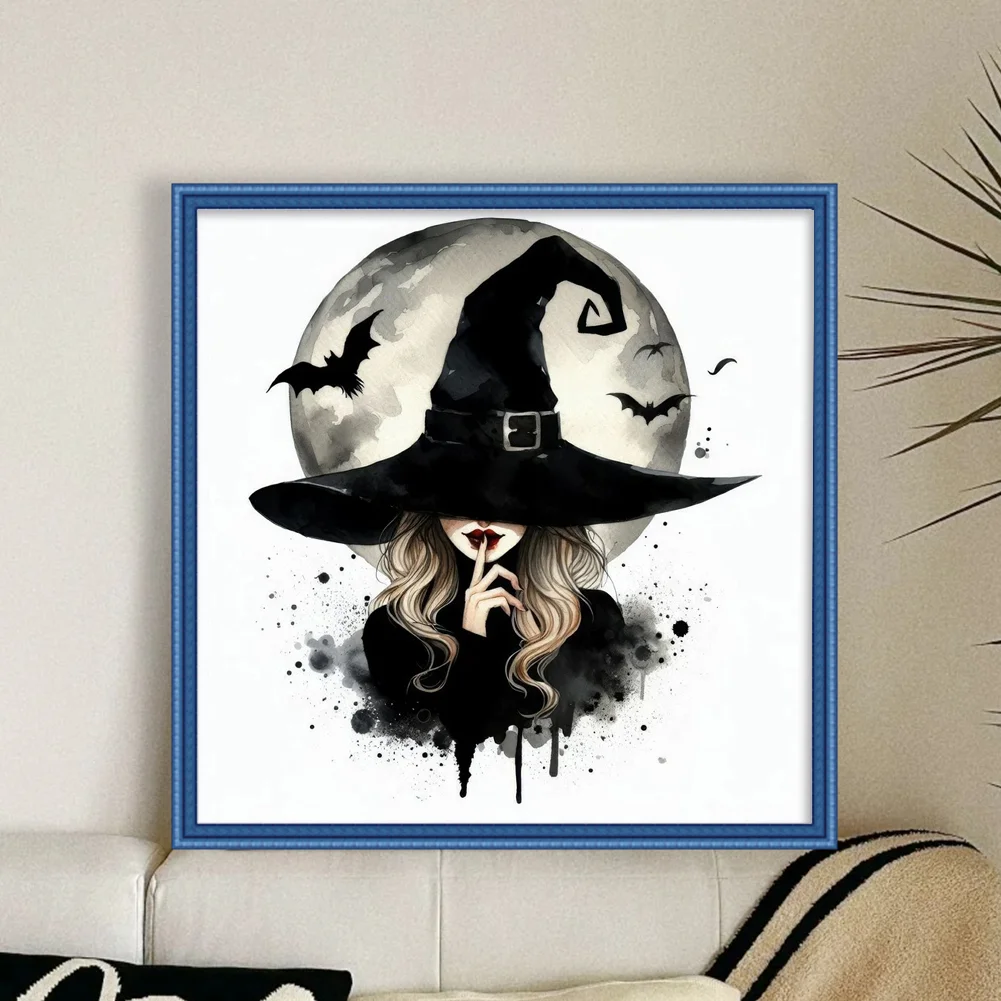 11CT Full Stamped Cross Stitch - Moon Witch(Canvas|40*40CM)