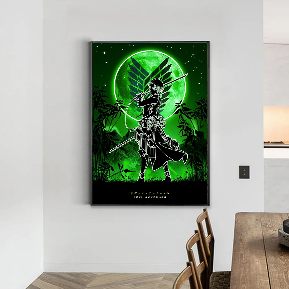 Full Round Diamond Painting 35*50cm - Attack On Titan - Silhouette