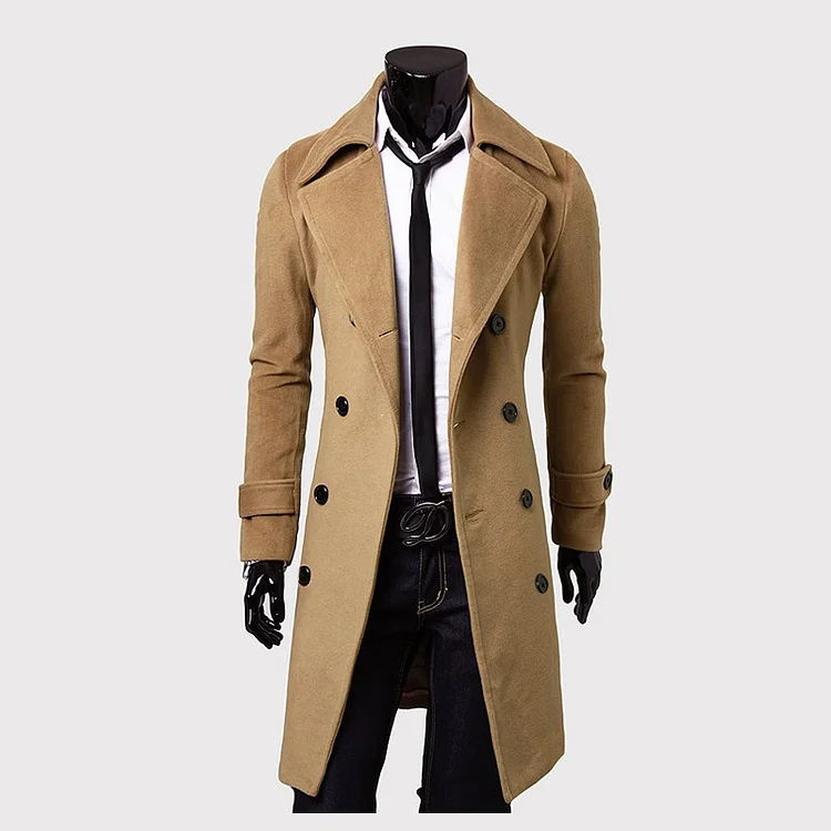 VChics Solid Color Classic Lapel Coat