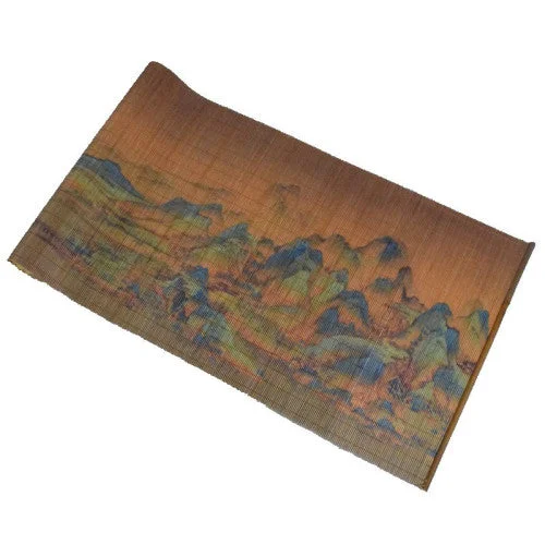Chinese Ancient Painting Tea Mat Handmade Bamboo Mat Zen Tea Mat Table Runner Table Mat