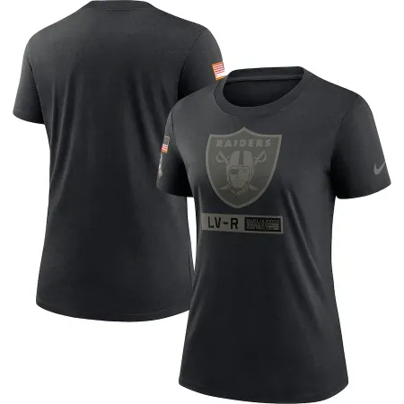 Women's Las Vegas Raiders 2020 Black Salute To Service Performance T-Shirt (Run Small)