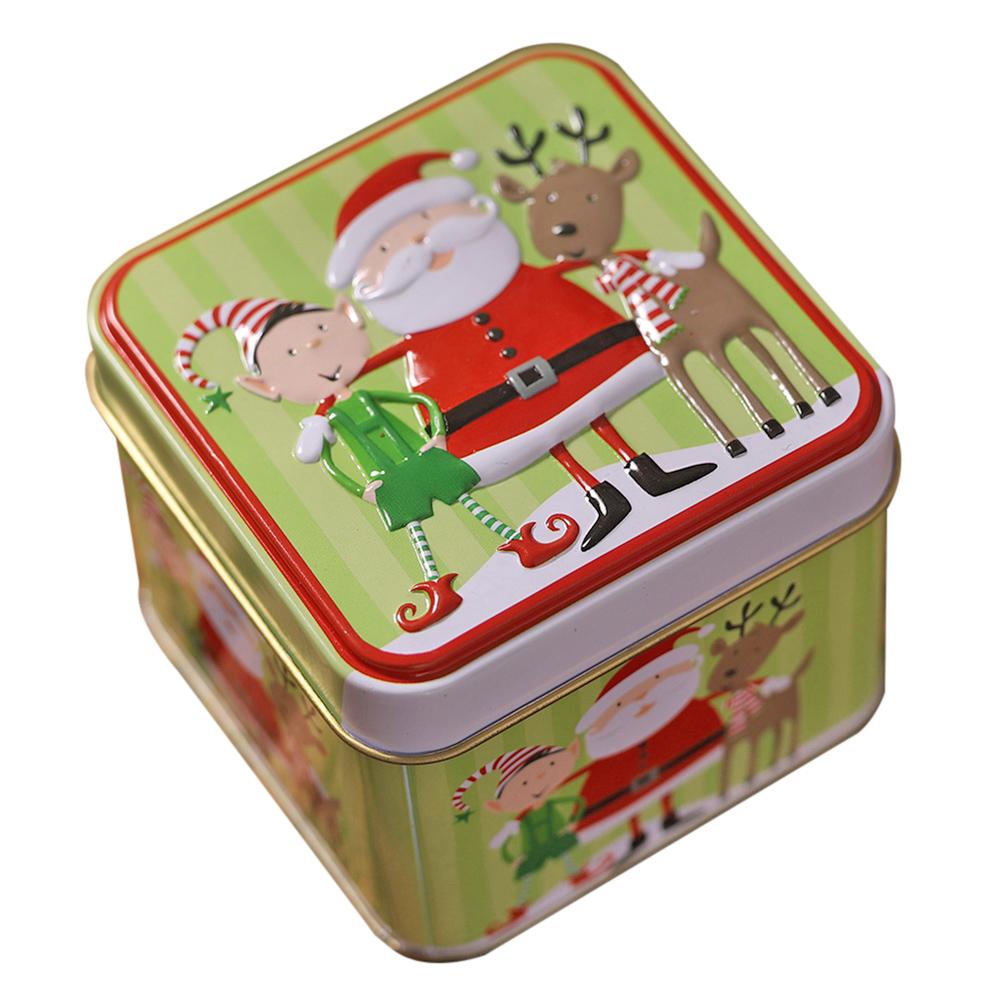 

Christmas Candy Cans Iron Storage Box Children Gift -Green Santa Claus, 501 Original