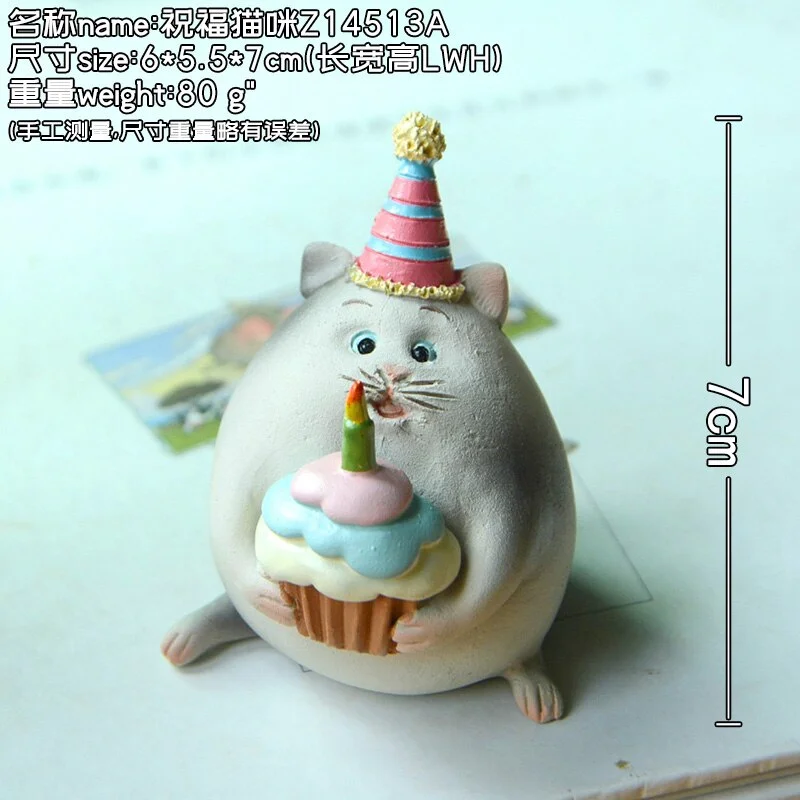 Cute Simulated Cat Ornaments Anime Figures Kawaii Room Decor Gifts for New Year 2022 Kitten Figurines for Interior