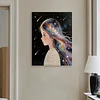DIY Pearl Painting Long Hair Girl for Home Decor with Frame(30x40cm)