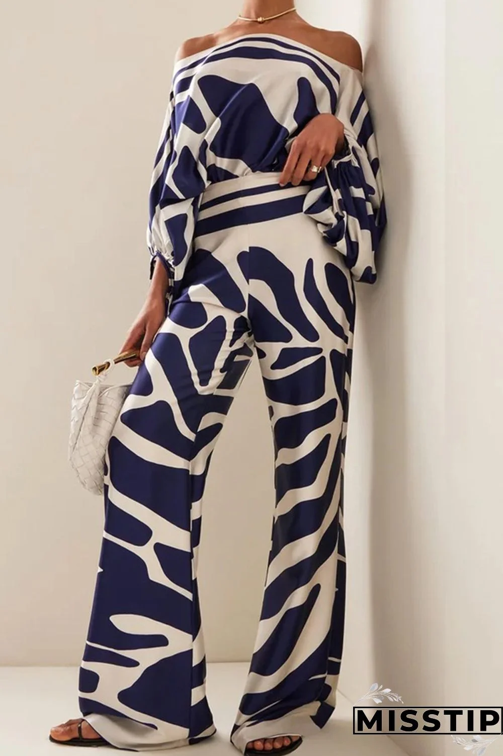 Yellow Casual Elegant Print Patchwork Off the Shoulder Long Sleeve Two Pieces