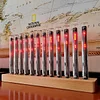 Music Spectrum Display, Rhythmic Lamp, Nixie Tube Sound Level Meter, Audio Analyzer for Home,Office,Studio Audio System, Rhythm, Punk,Gift, Ornament L12 Walnut