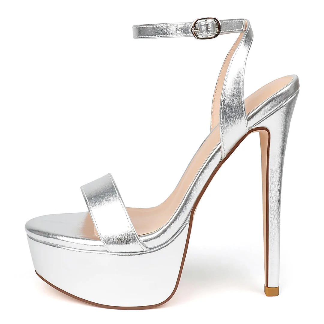 145mm Open Toe Platform Sandals Ankle Strap High Heel Matte  Summer Shoes-MERUMOTE