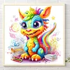(40*40cm)Colourful Dinosaur - Round Partial AB Drill Diamond Painting