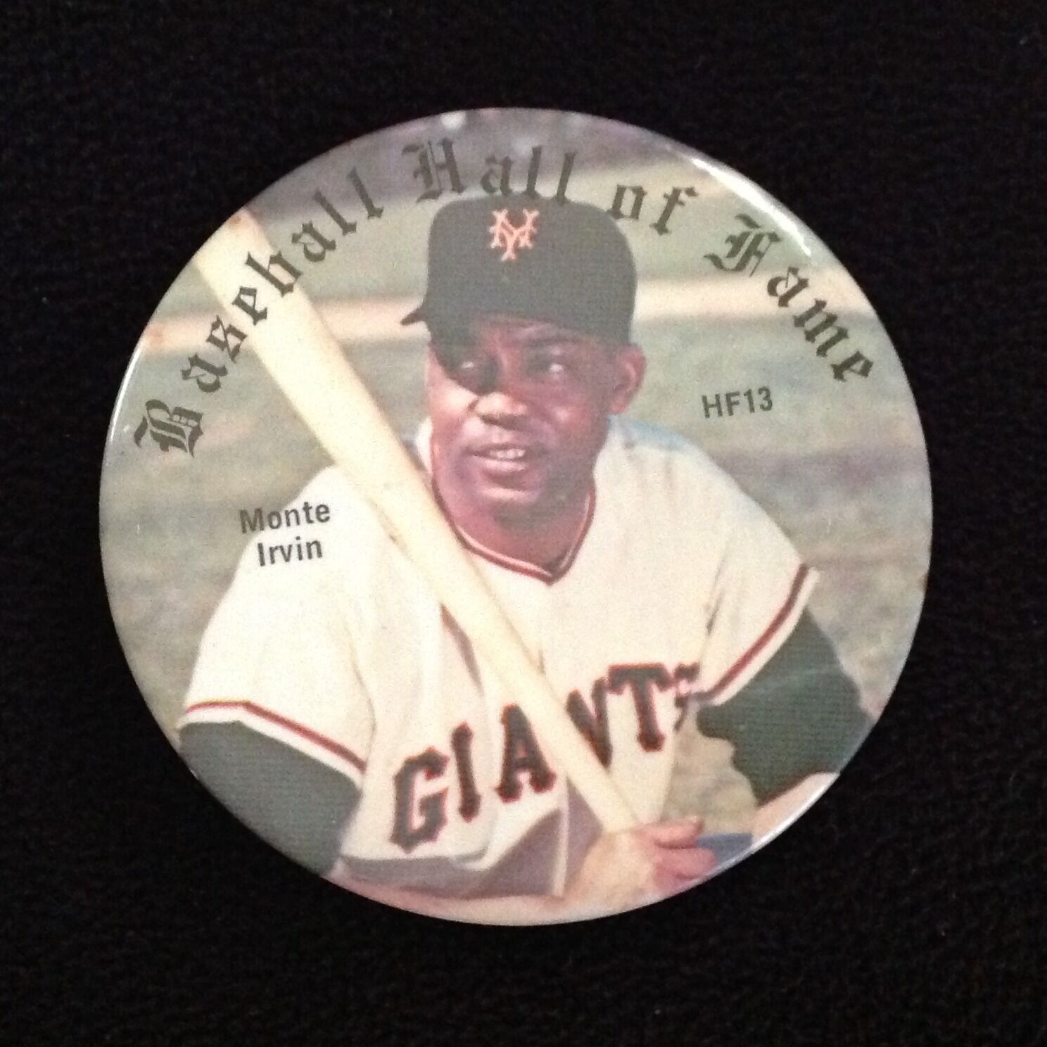 Monte Irvin Baseball Hall of Fame Giants Pin Button 1978 Sports Photo Poster painting Assoc.