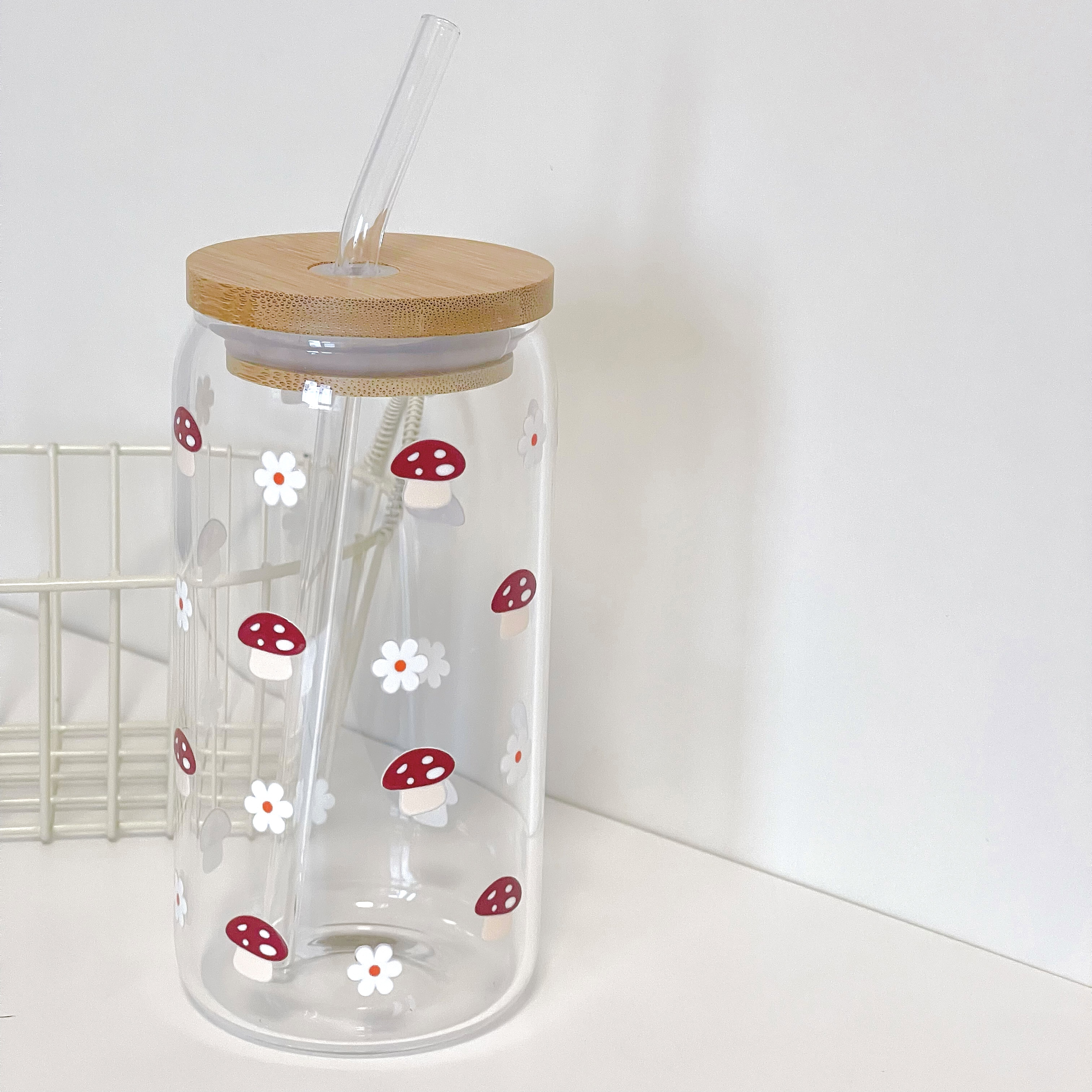 Maneifurui™  Little Mushroom  Glass Can
