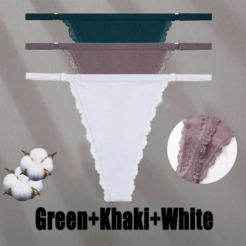 Billionm Sexy Lace Panties for Women Cotton Underwear Thong With Hollow Out Hook G-String Female Breathable Intimates Lingerie