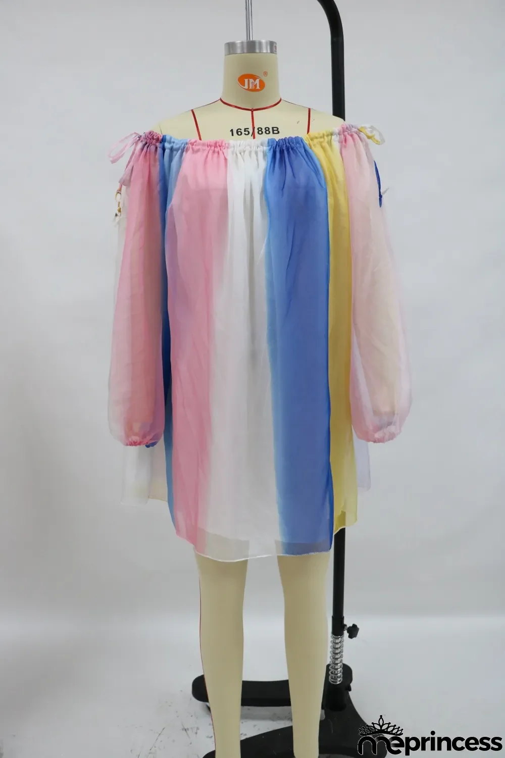 Summer Off the Shoulder Colorful Tutu Dress with Pop Sleeves