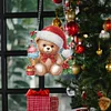 DIY Christmas Bear Acrylic Special Shape Diamond Painting Hanging Pendant