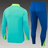 Joyfball 2024/2025 Brazil Half-Pull Training Suit Light Green Football Shirt 1:1 Thai Quality