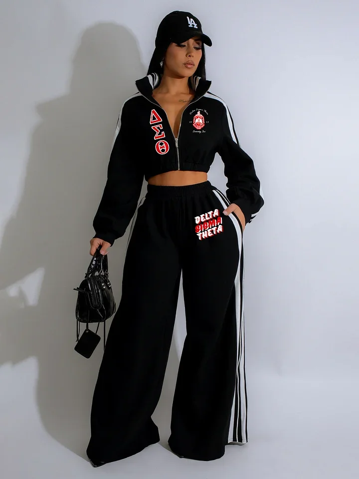 New fashion colorblocking zipper sweatshirt two-piece set