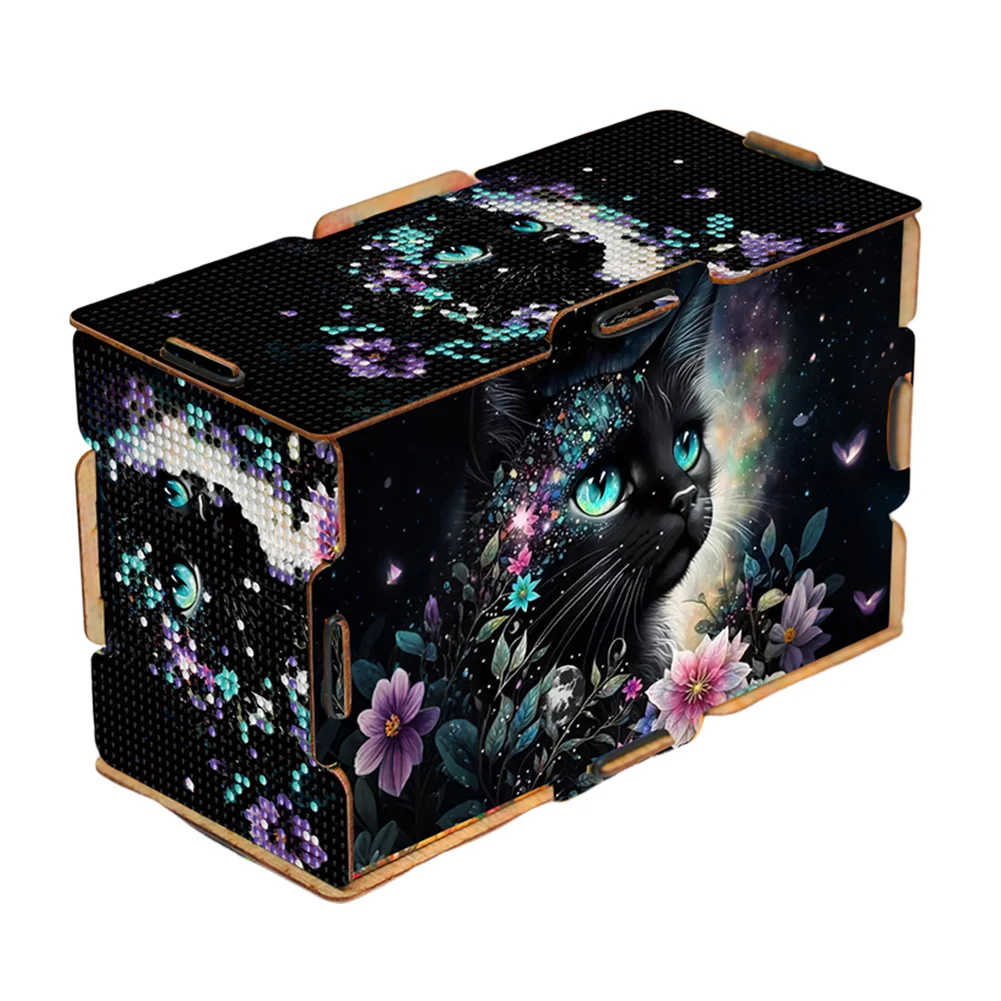 Diamond Painting Tissue Box Kits Decorative Rhinestone Craft Kit (Black Cat)