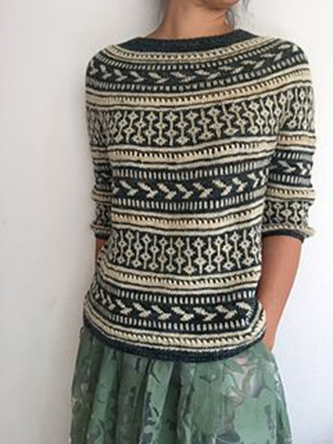 Black Long Sleeve Acrylic Sweater | EGEMISS