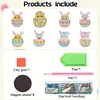 8Pcs pâques lapin-bricolage autocollant aimant