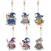 6Pcs DIY Diamond Painting Owl Keychain