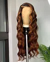13x4 Full Lace Frontal Wig WavyWig 26inches highlight Hair Pre Plucked Human Hair Wig