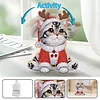 Xmas Acrylic Shaking Head 5D DIY Diamond Art Tabletop Decoration (Christmas Cat)