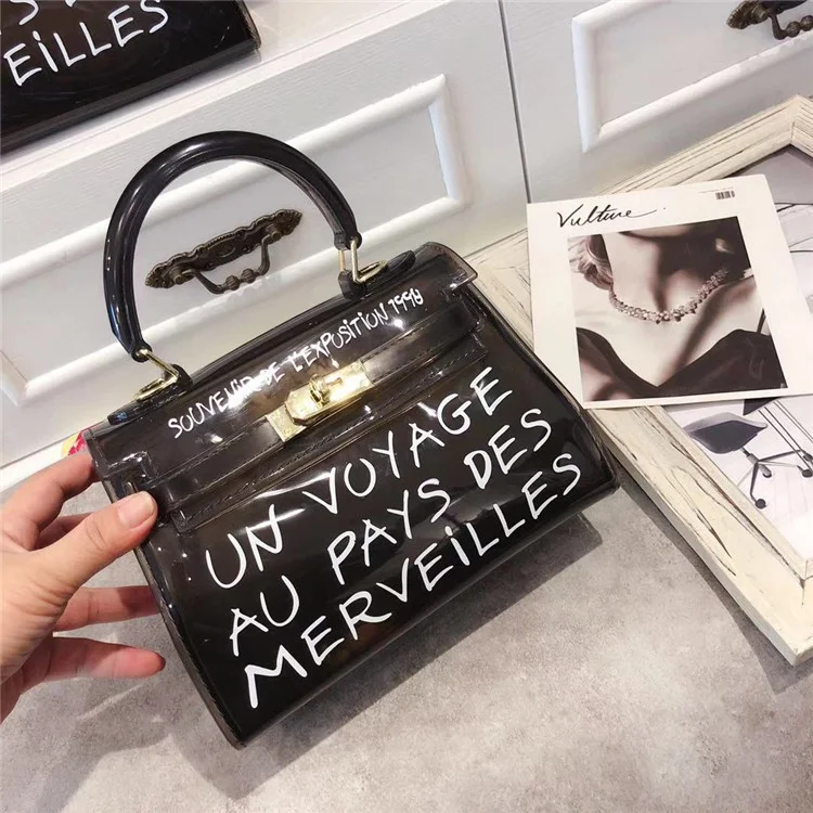 Clear Slogan Handbag