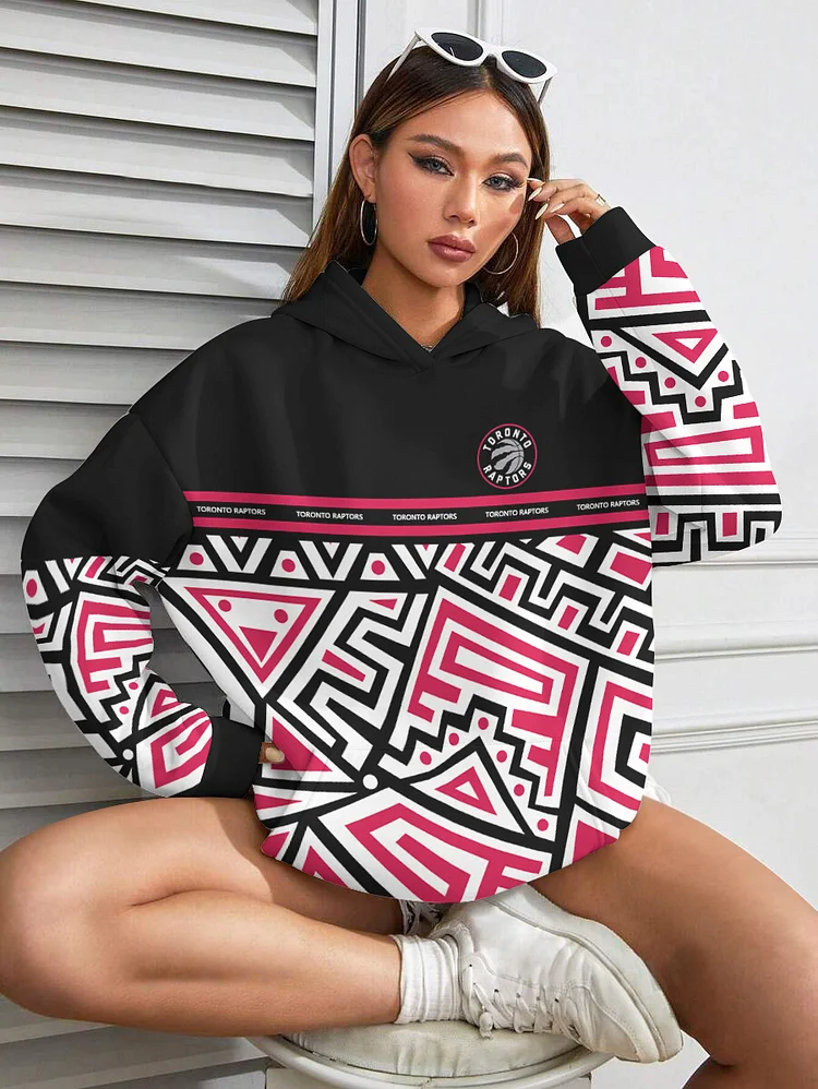 Toronto Raptors Printed Hooded Pocket Pullover Hoodie