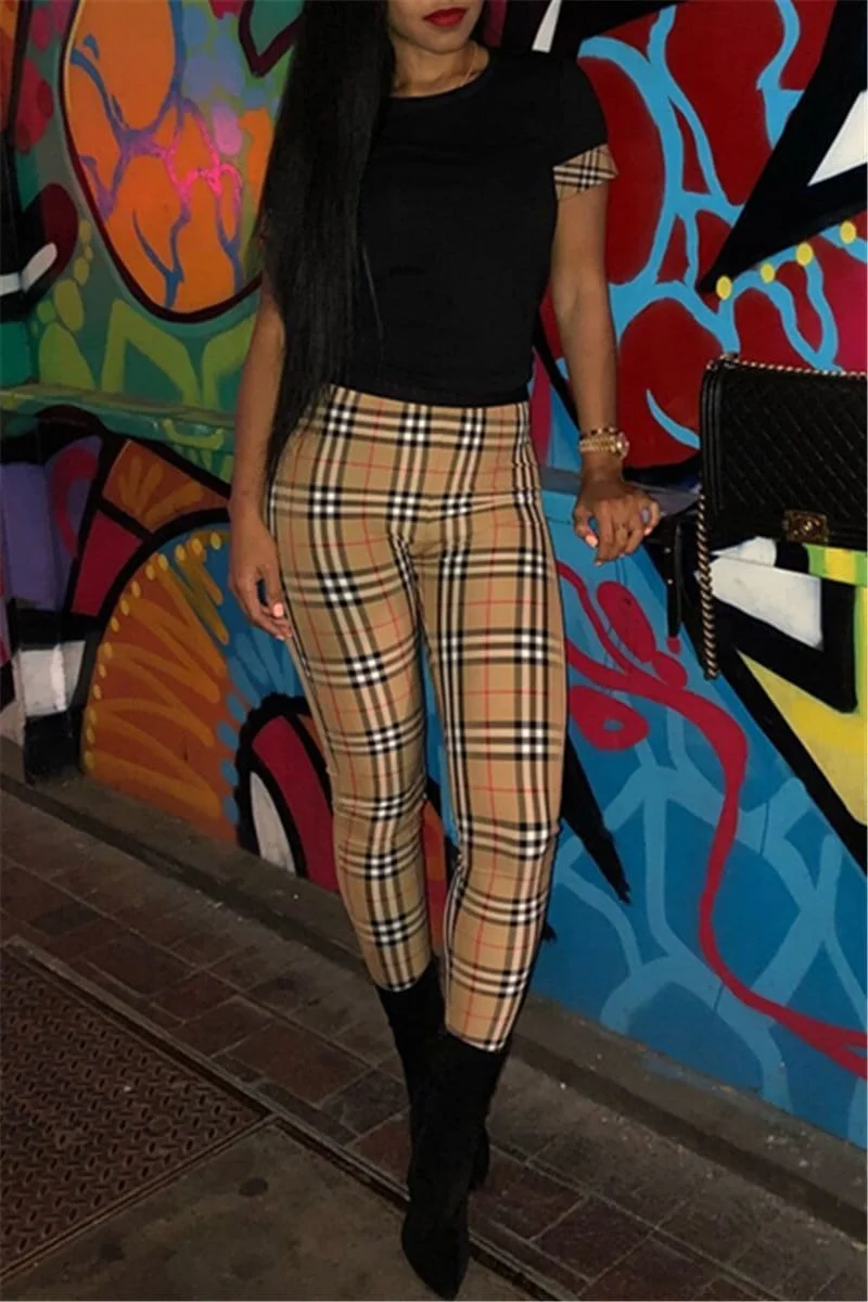 Fashion Skinny Check Black Two Piece
