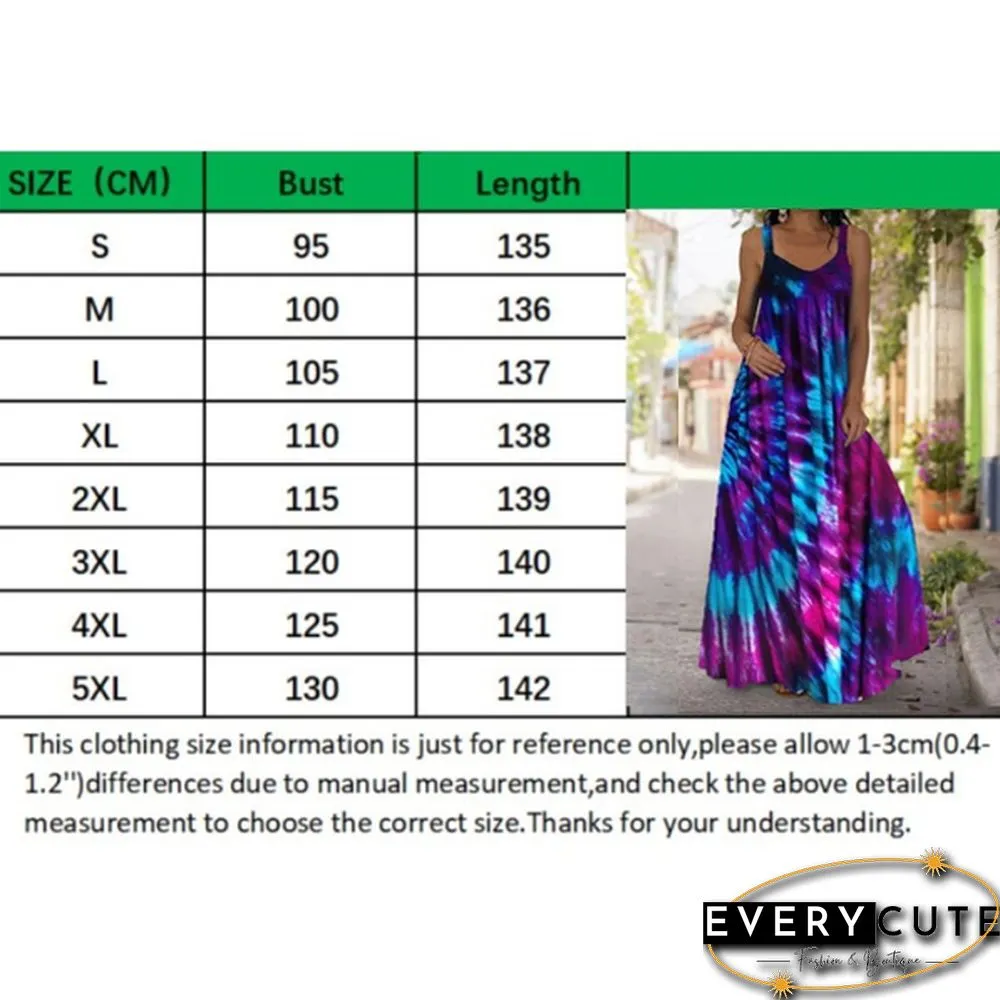 Summer Tie-Dye 3D Printed Dress Bohemian Off The Shoulder Mopping Dress Plus Size S-5Xl