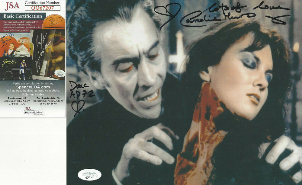 Dracula A.D. 1972  Caroline Munro autograph 8x10 bloody  Photo Poster painting  JSA Certified