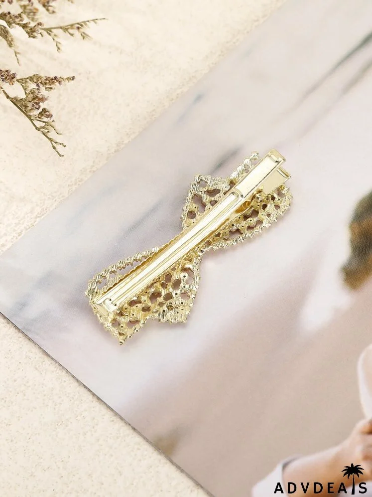 3pcs Rhinestone Bow Decor Hair Clip