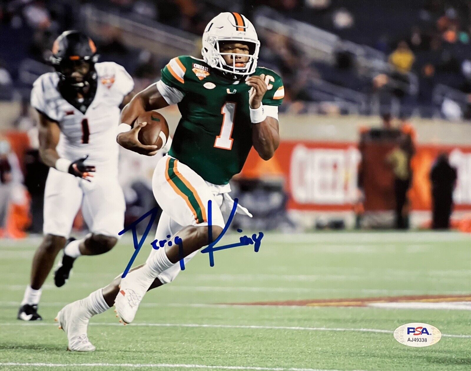 Deriq D’Eriq King Signed Autographed Miami Hurricanes 8x10 Photo Poster painting PSA/DNA