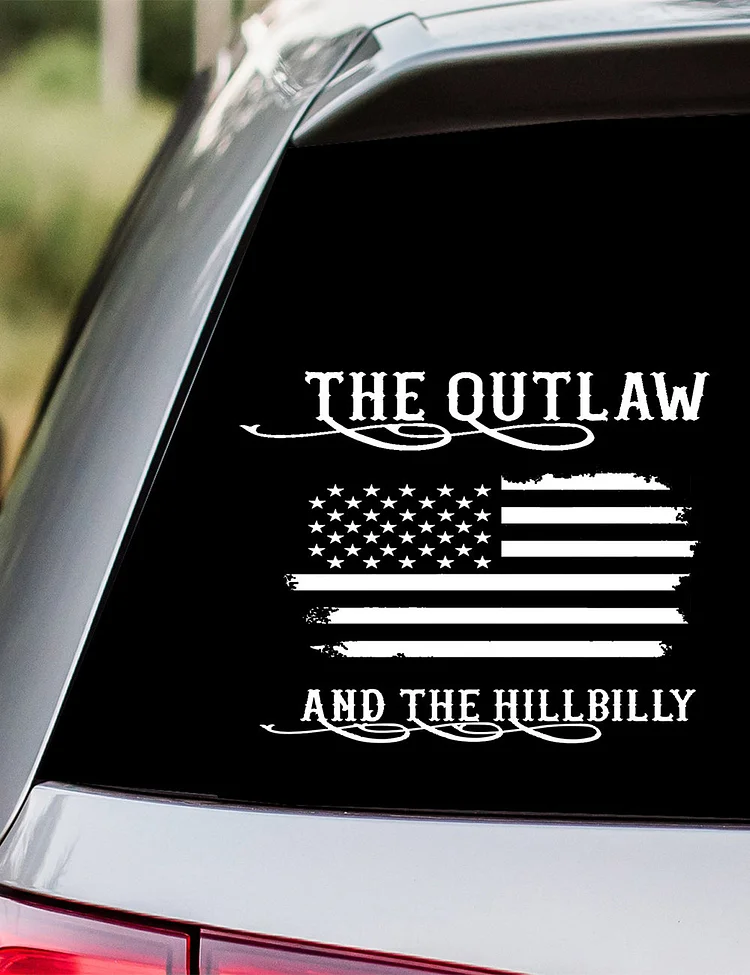 The Outlaw And The Hillbilly Car Sticker