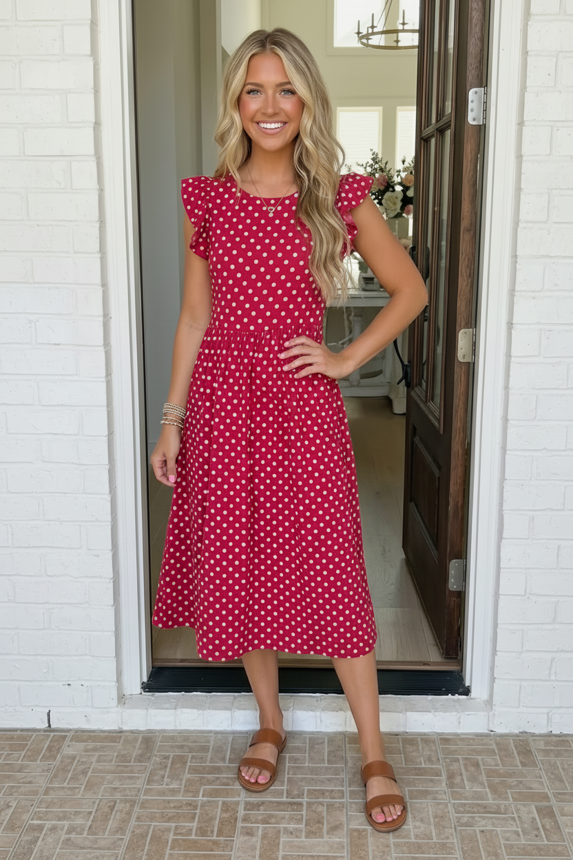 Sweet Days Polka Dot Midi Dress mysite idetrend