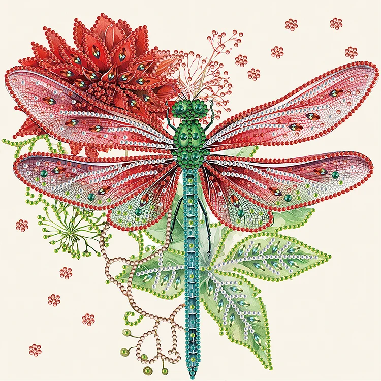 Christmas Dragonfly 30*30CM (Canvas) Special Drill Diamond Painting gbfke