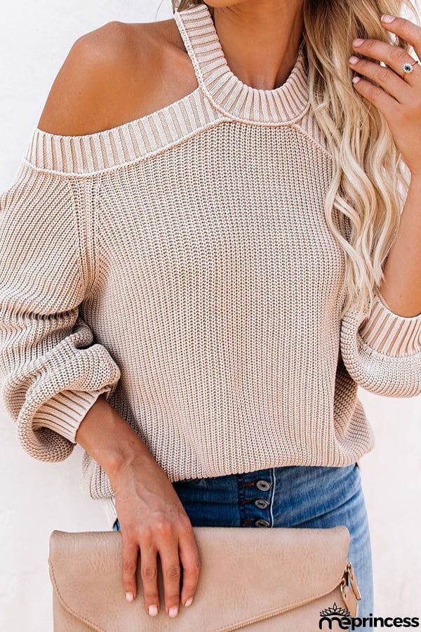 Cold Shoulder Knit Sweater