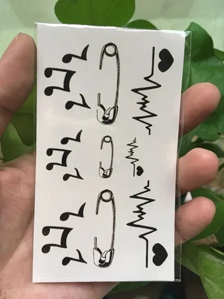Waterproof Temporary Tattoo cute Pause Fast forward key Music key tatto Water Transfer fake tatoo 10.5*6 cm for man woman
