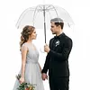 52 Inch Large Clear Bubble Umbrella Bulk with Classic Hook Handle Decorative Clear Wedding Dome Umbrella with Thank You Tags and Rope Guest Souvenirs for Wedding Party Bridal Favors