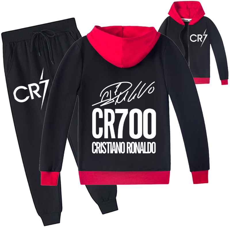 Mayoulove Ronaldo-Themed Zipper Tracksuit for Kids - Boys  Girls Sportswear, Perfect Gift for Young Football Fans-Mayoulove