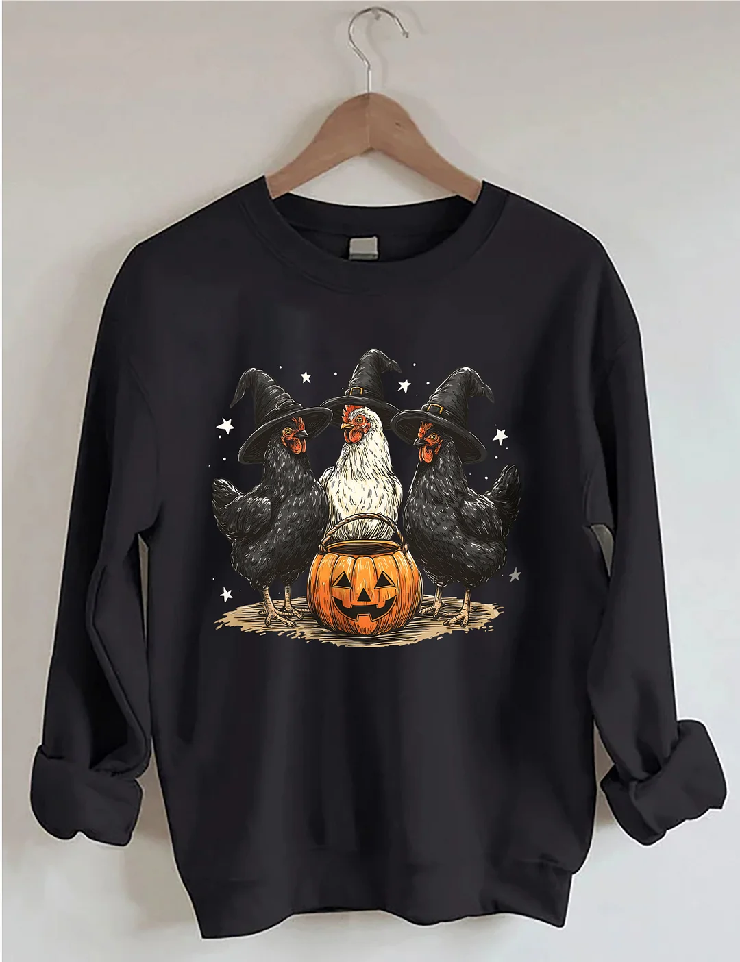 Pumpkin Chicken Fall Retro Halloween Sweatshirt