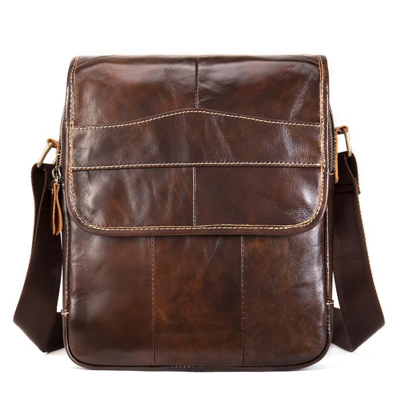Mens Vintage Classic Large Capacity Casual Leather Shoulder Packs Crossbody Bags