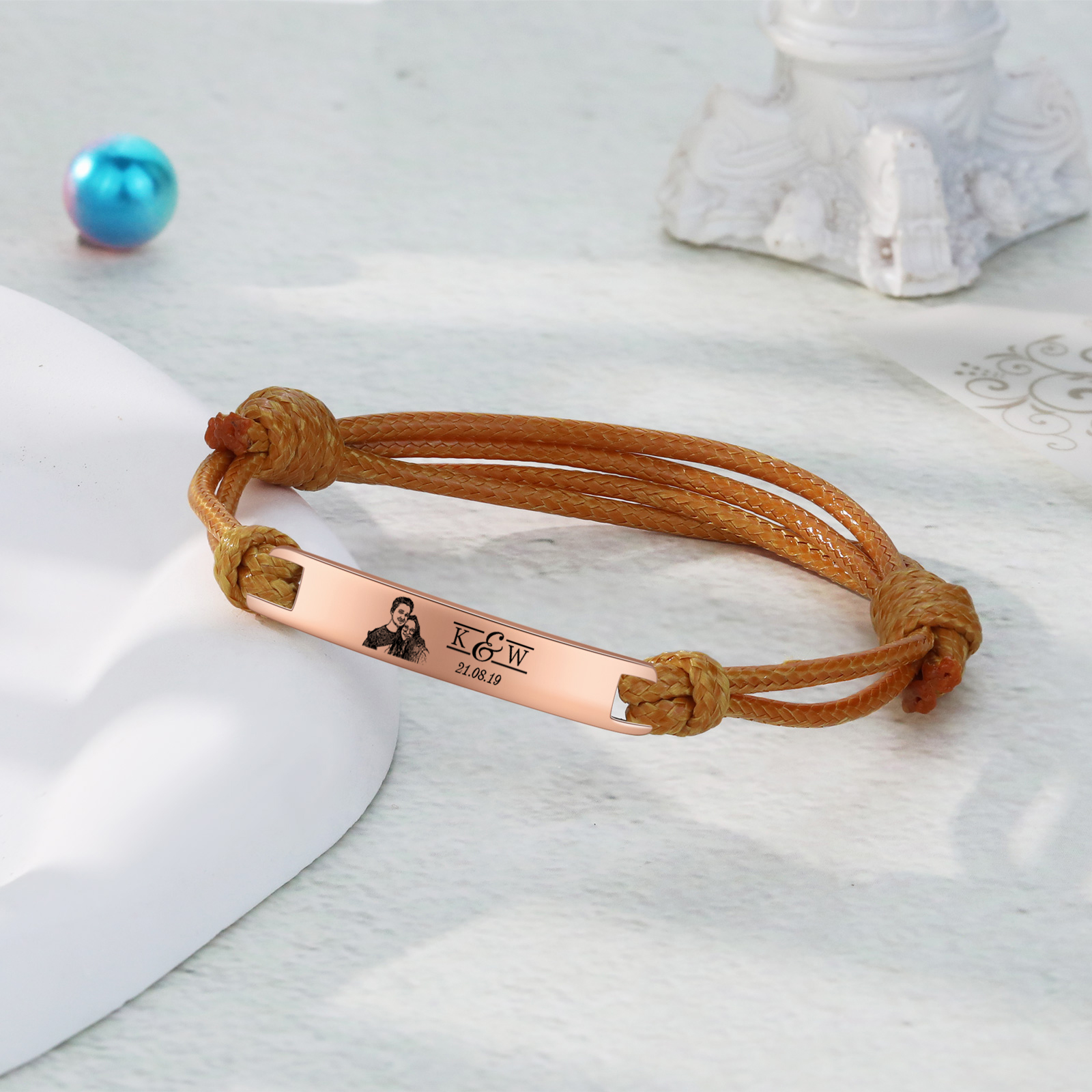 Braccialetti acciaio inox 1 nome 2 lettere e 1 foto personalizzabili per coppia multicolori da scegliere