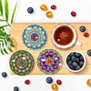 6Pcs/set Diamond Painting Mandala Coaster Cup Cushion with Rack Decor