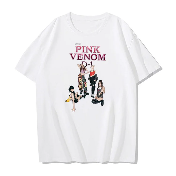 BLACKPINK PINK VENOM Print Loose T-shirt